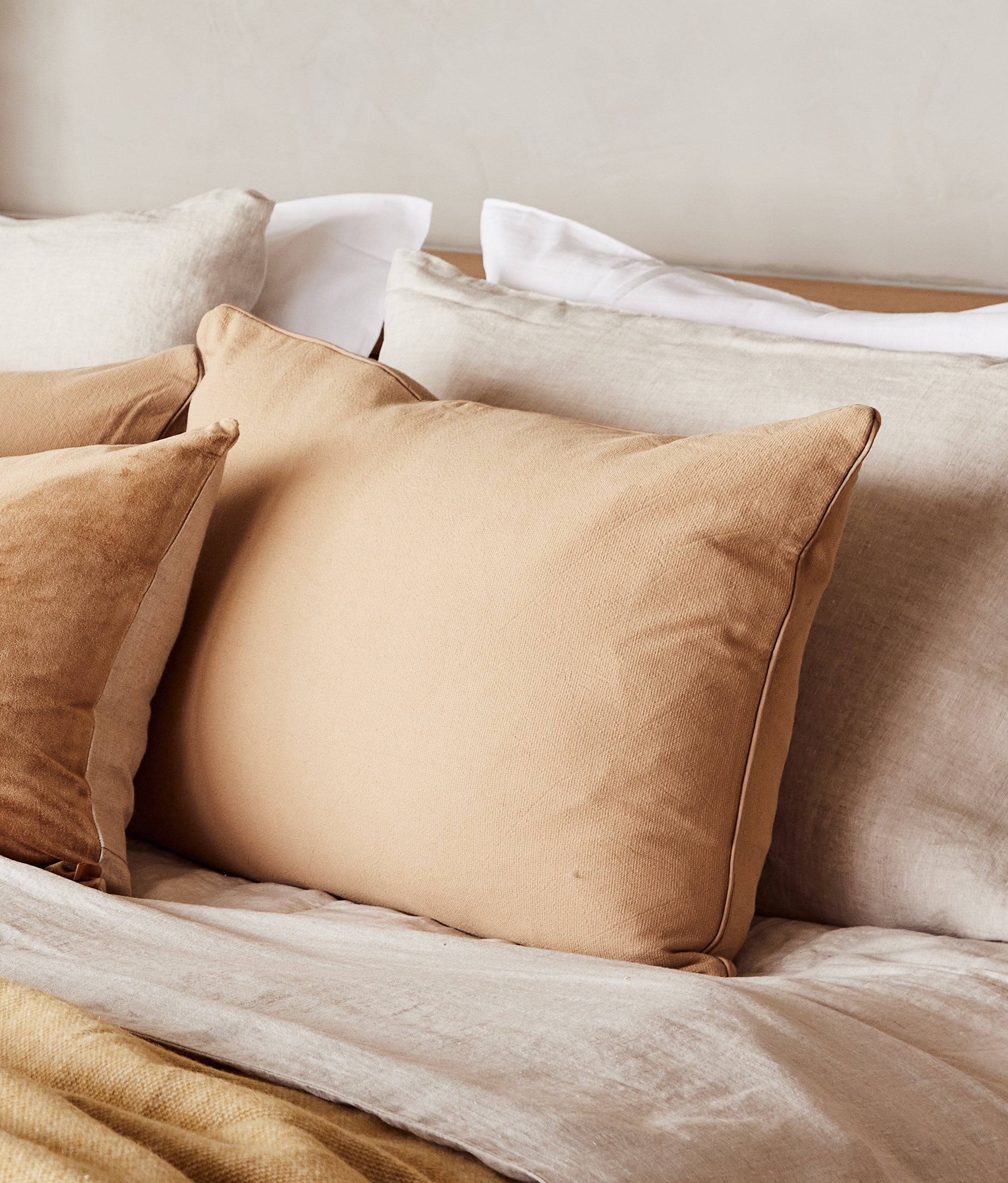 Vintage Wash Cushion | Nutmeg w Piping - - - Saarde - Saardé.