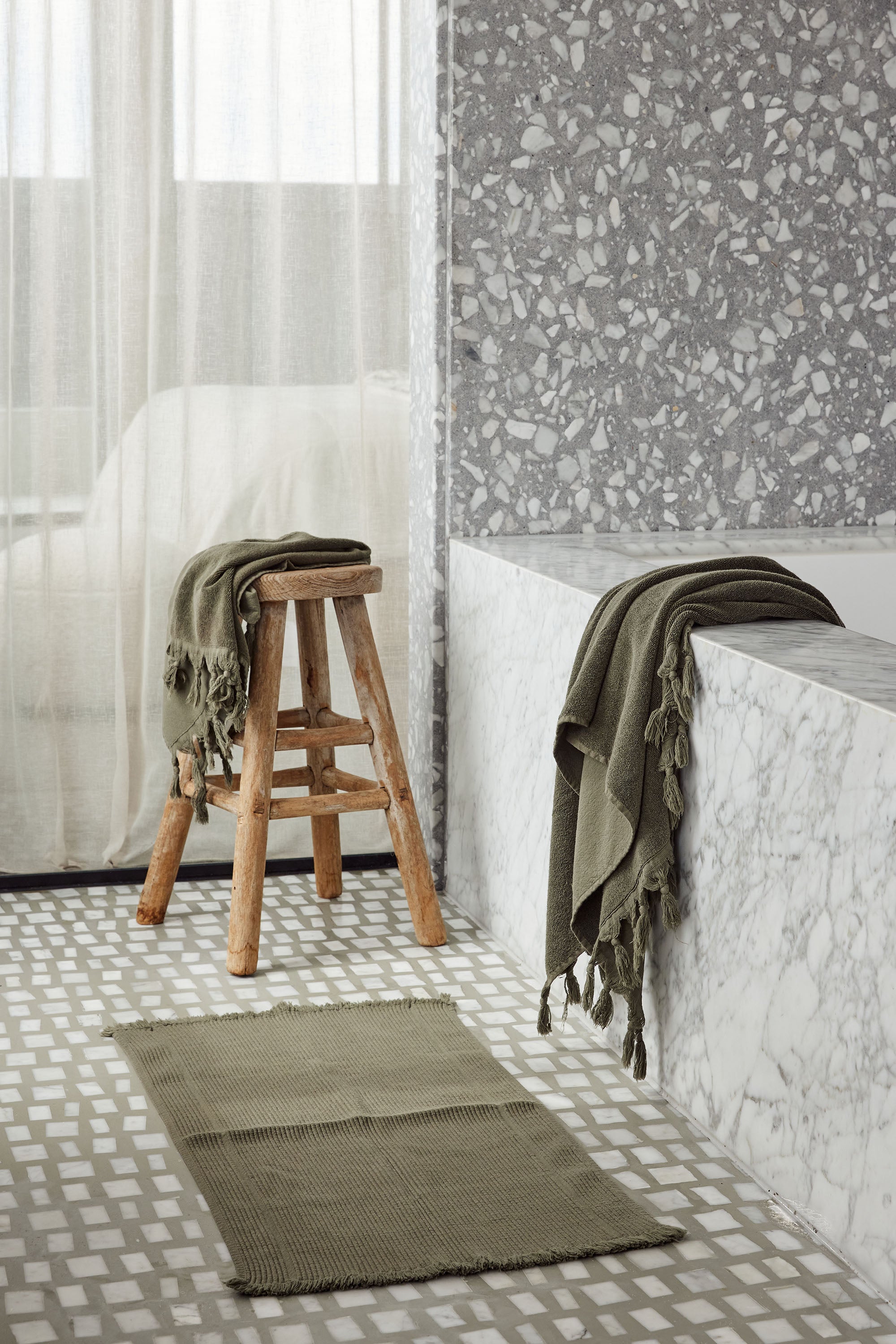 Vintage Wash Towel Collection | Olive - - - Saardé - Saardé.