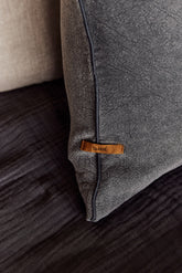 Vintage Wash Cushion | Charcoal - - - Saardé - Saardé.