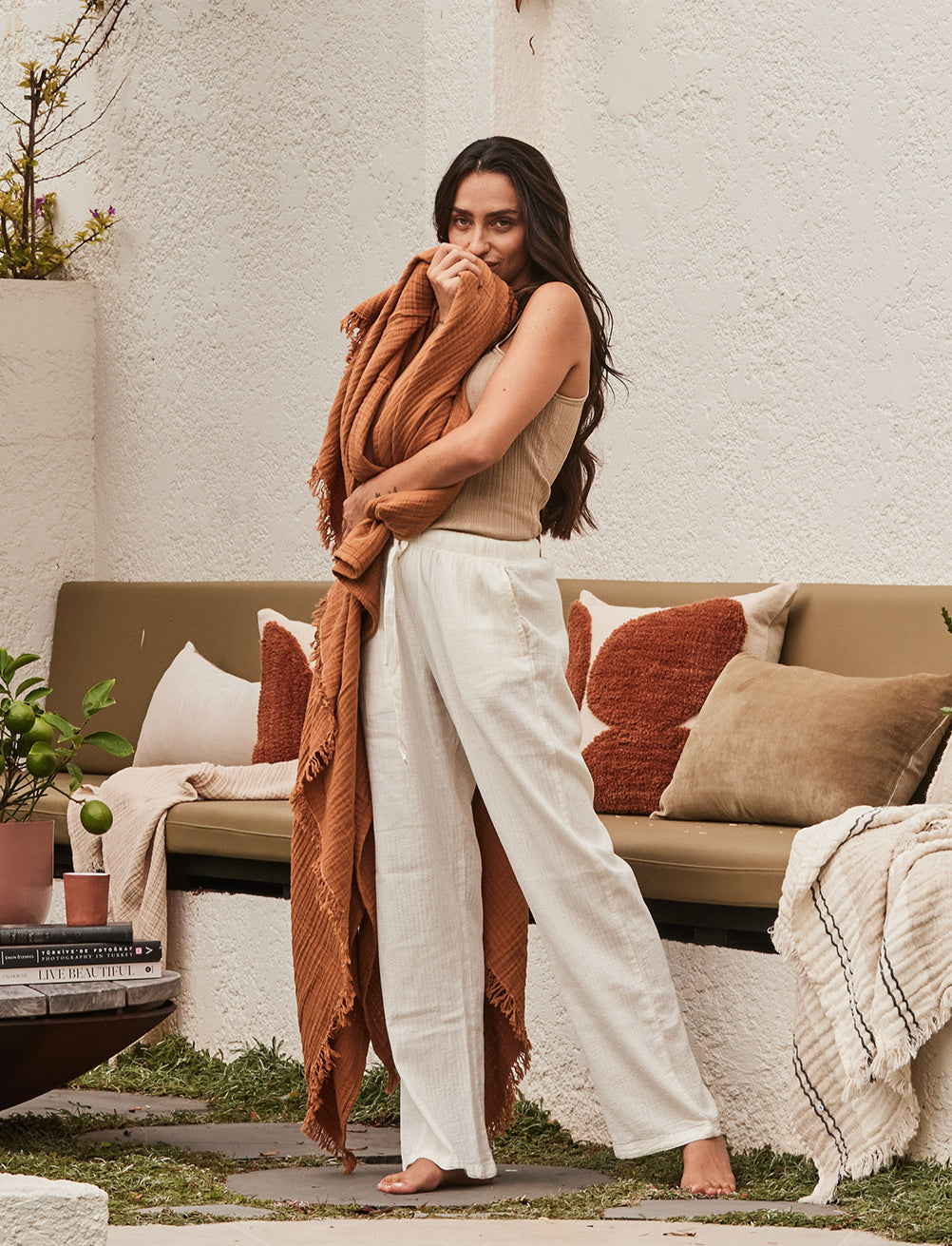 Amalfi Lounge Pants | Ivory - - - Saardé - Saardé.