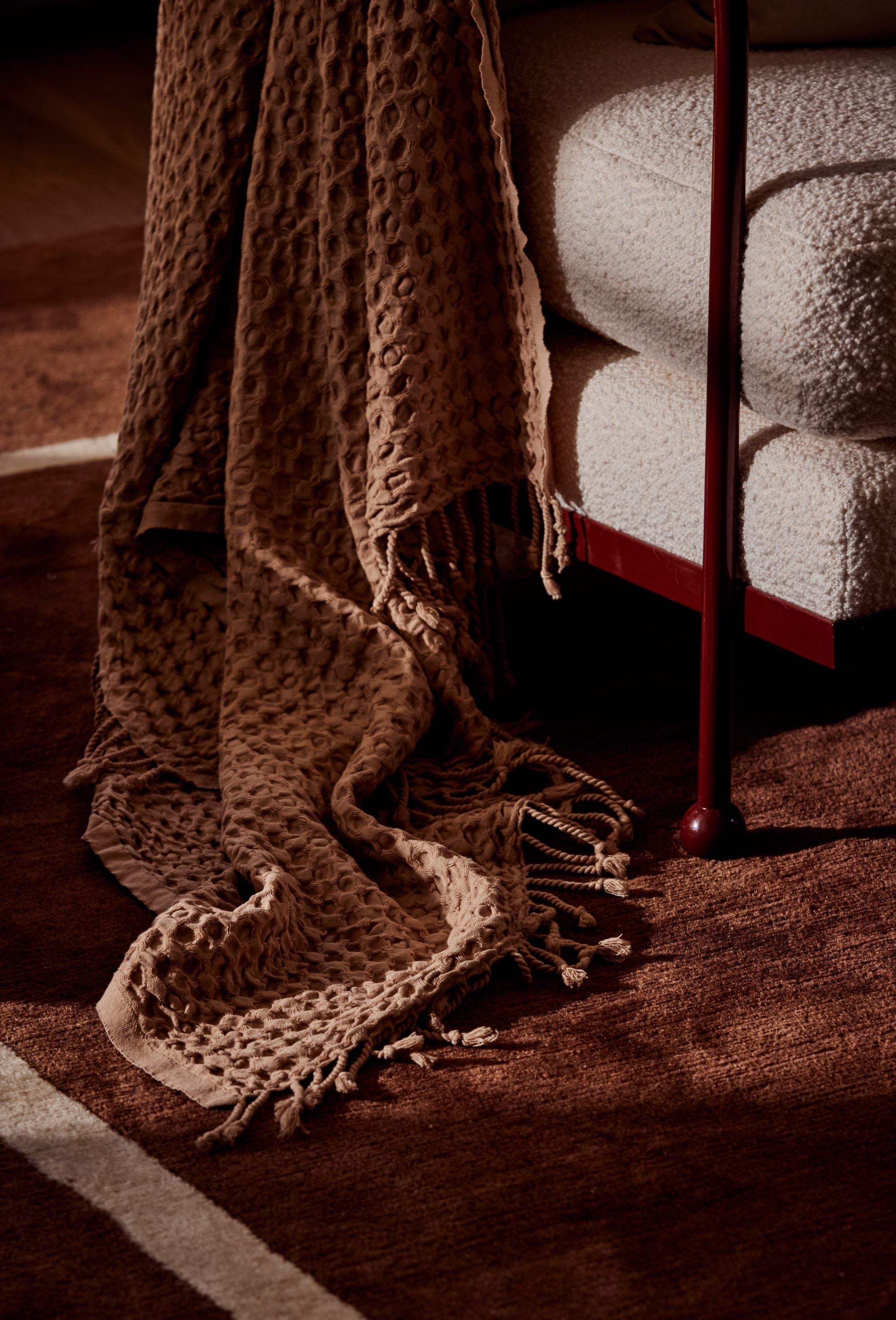 Corfu Cotton Throw | Nutmeg - - - Saardé - Saardé.