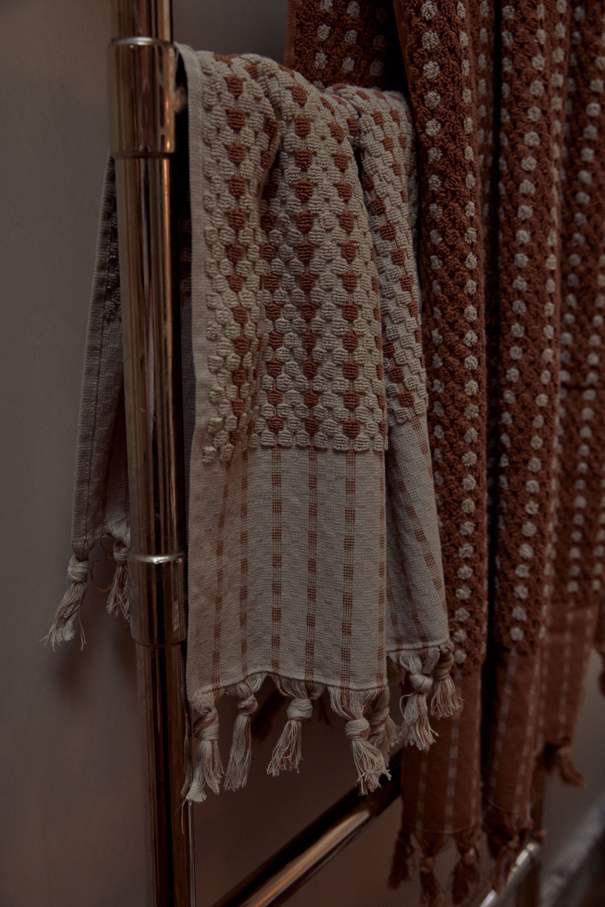 Chickpea Bath Sheet Collection - Terracotta/Stone - - - Saardé - Saardé.