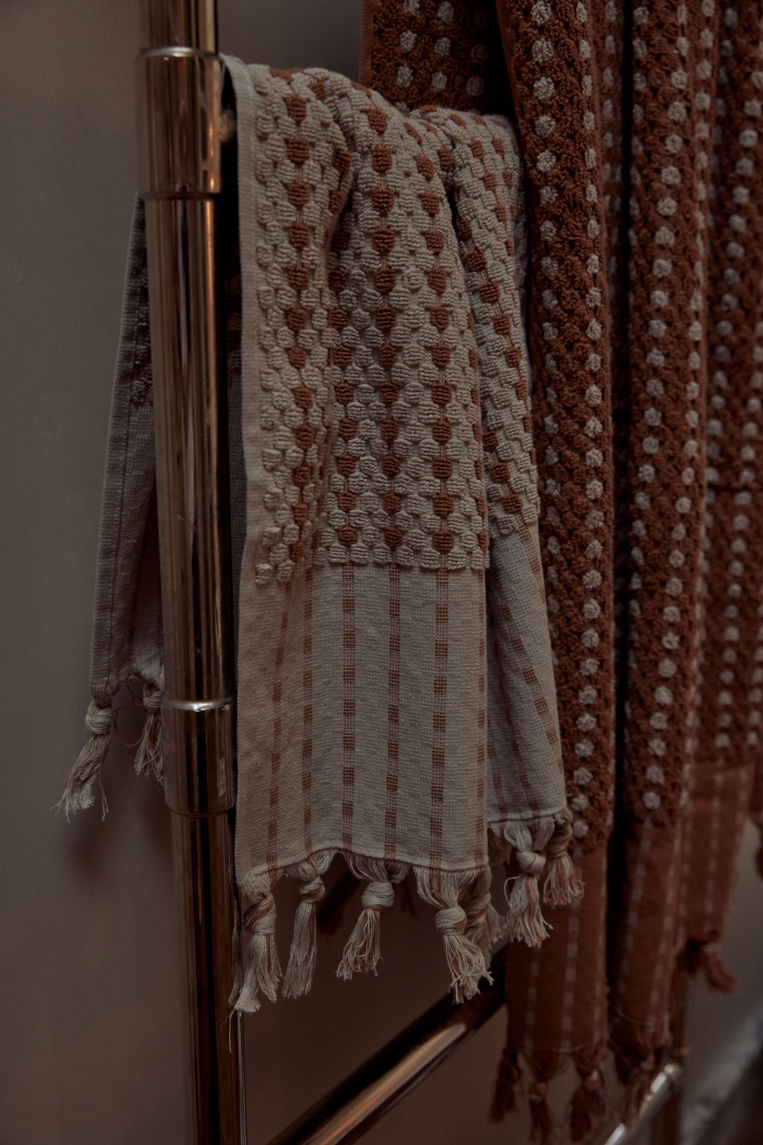 Chickpea Bath Sheet Collection - Stone/Terracotta -  -  - Saardé - Saardé.