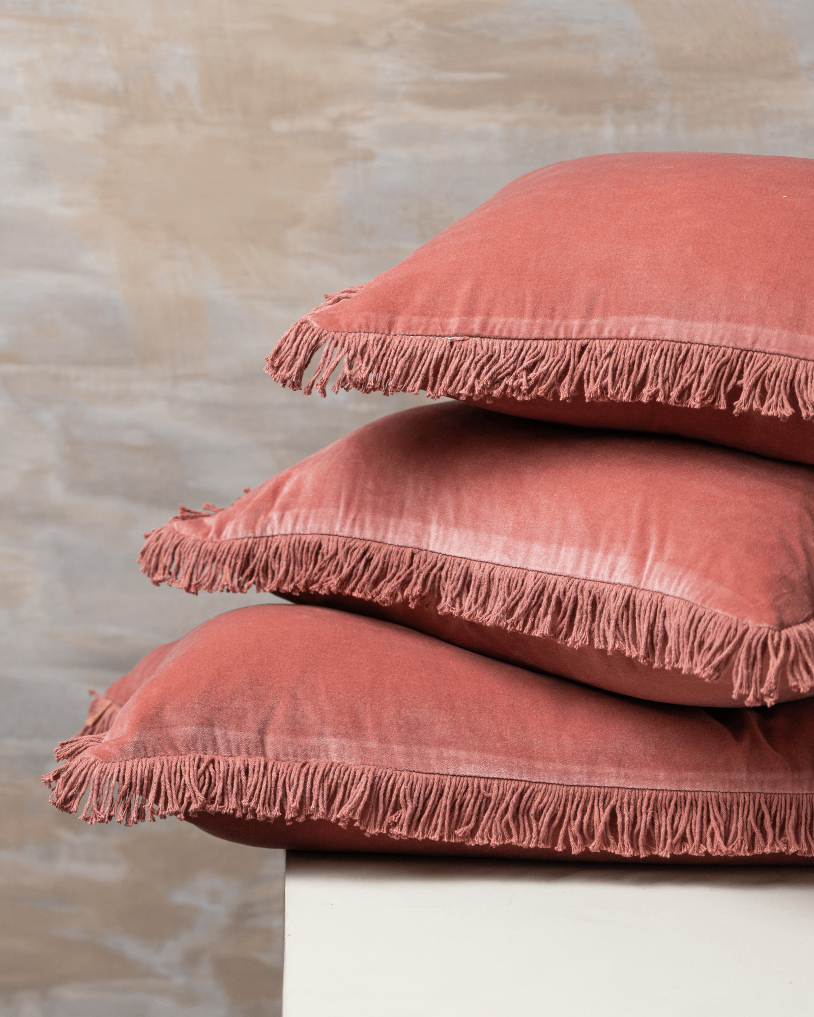 Velvet Bolster Cushion | Guava - - - Saardé - Saardé.