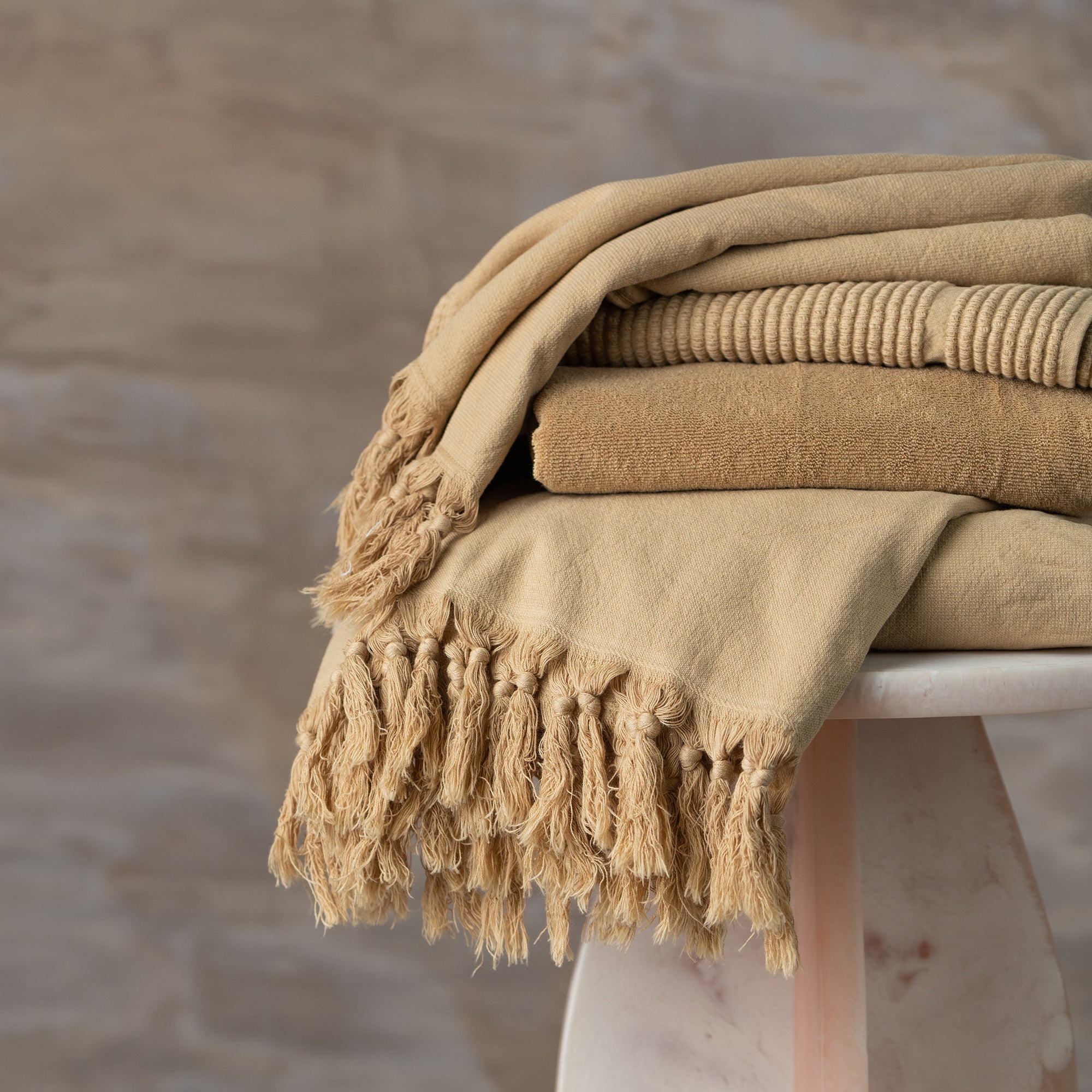 Vintage Wash Bath Sheet Bundle | Nutmeg - - - Saardé - Saardé.