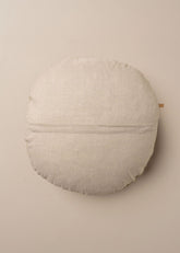 Linen/Velvet Round Cushion | Stone - - - Saardé - Saardé.