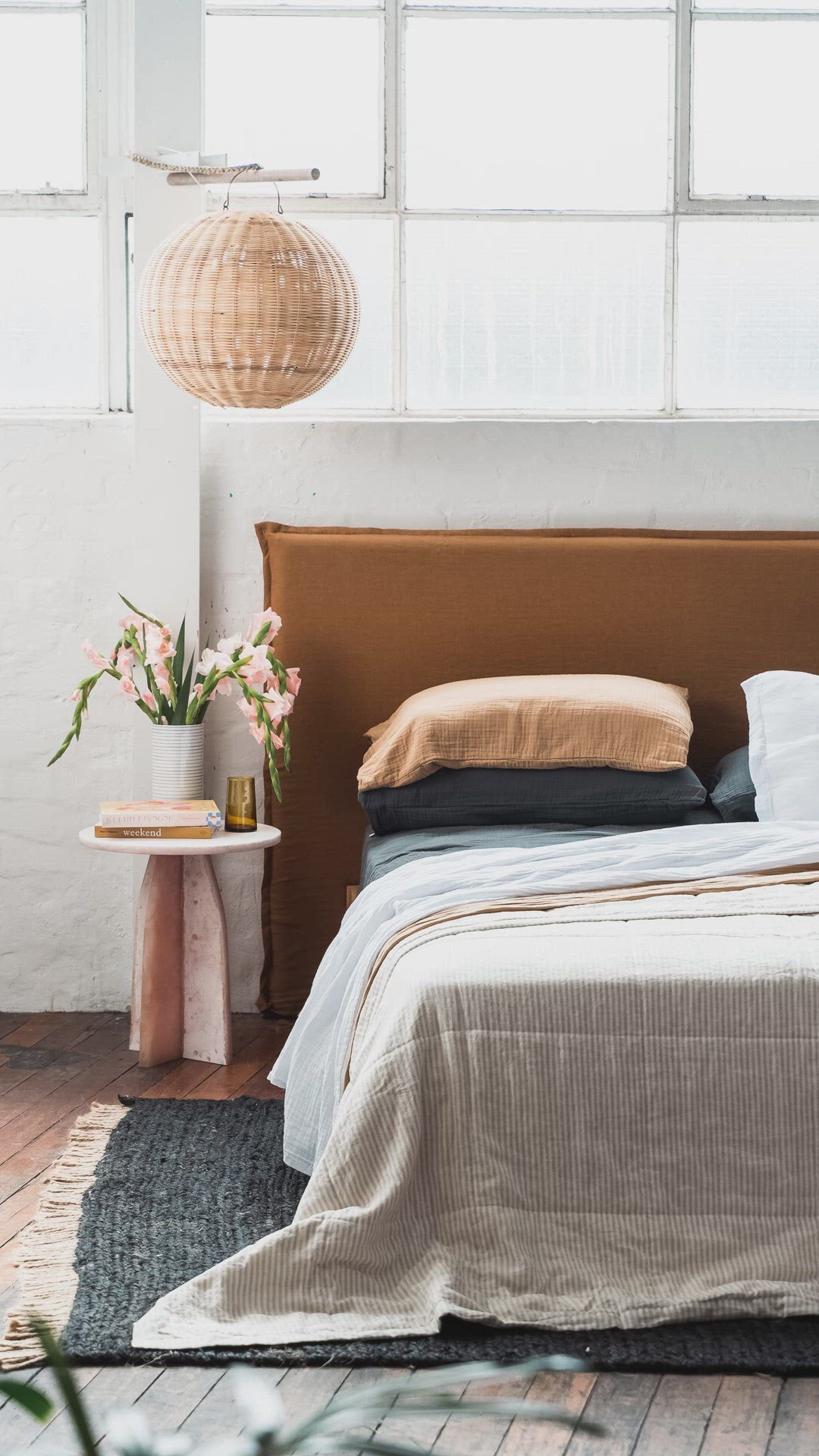 Sanctuary Linen Bed Head with Slipcover | Nutmeg - - - Saardé - Saardé.