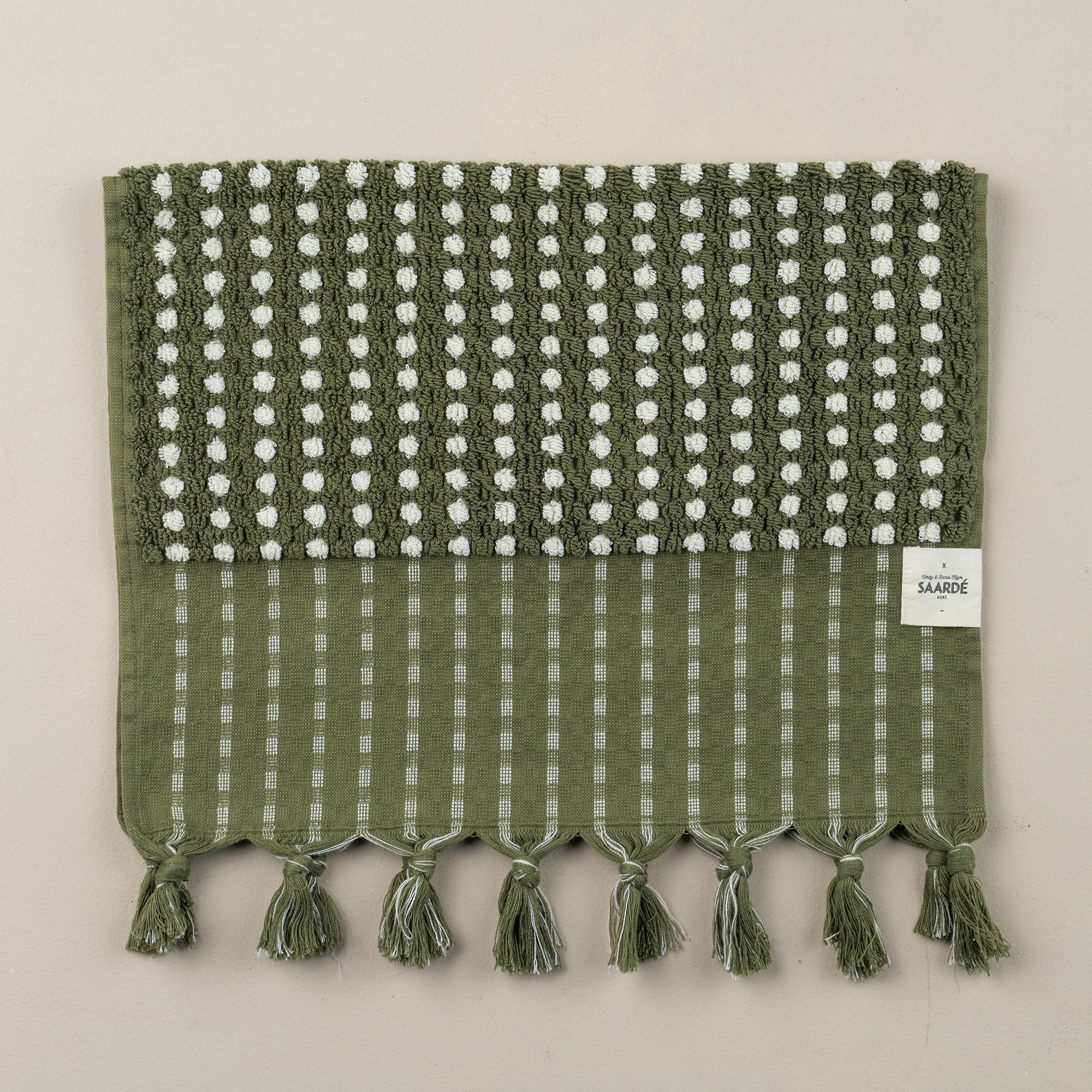 Chickpea Bath Sheet Collection | Olive/Natural - Hand Towel - Hand Towel - Saardé - Saardé.