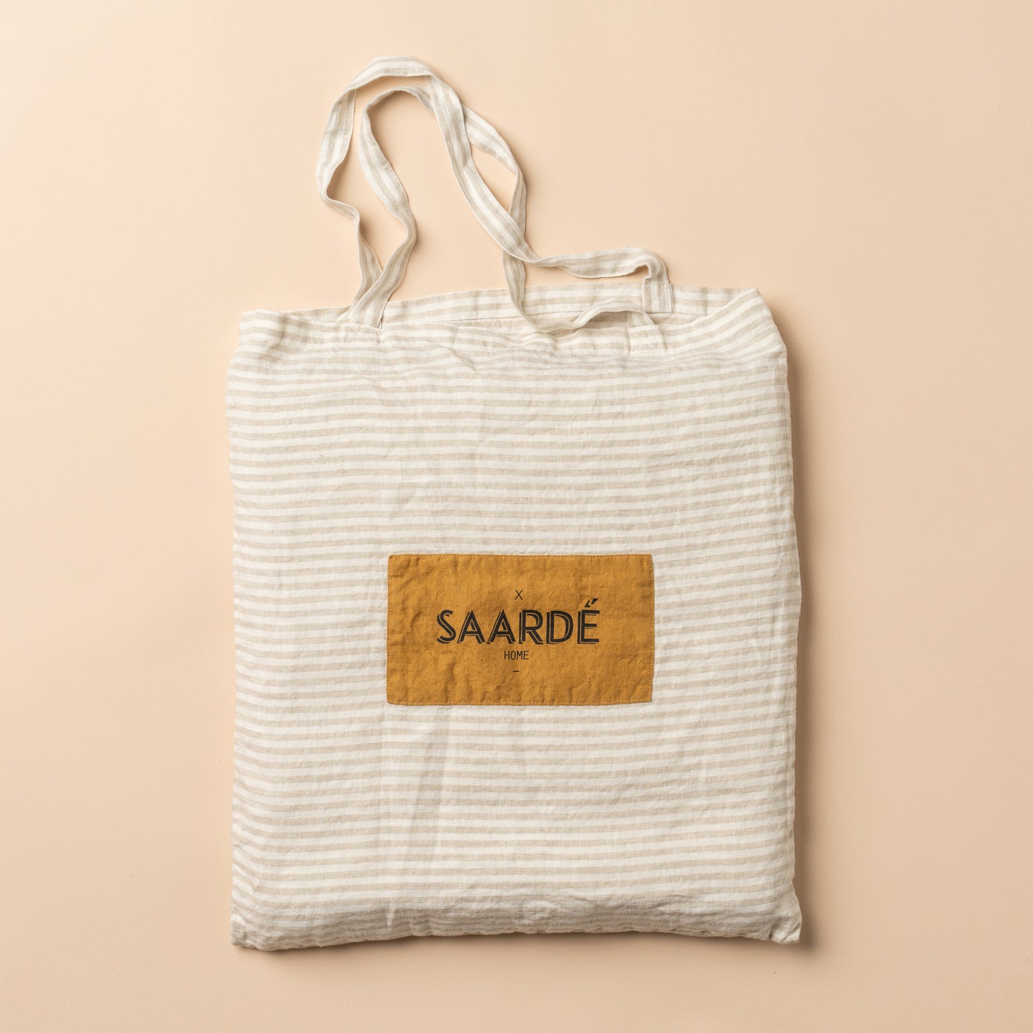 Linen Bedding Set Single - Natural Stripe - - - Saardé - Saardé.