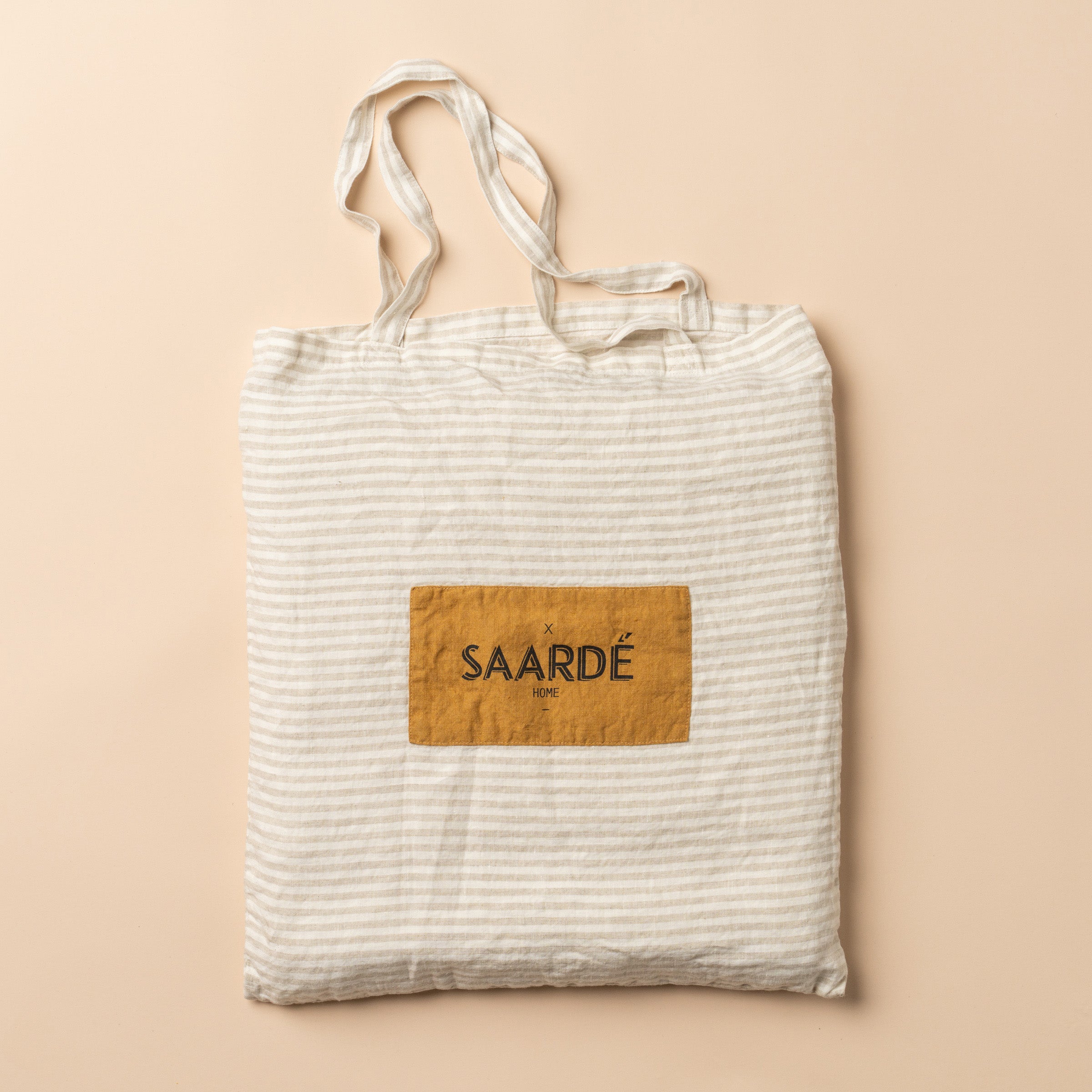 Linen Bedding Set Single - Natural Stripe - - - Saardé - Saardé.