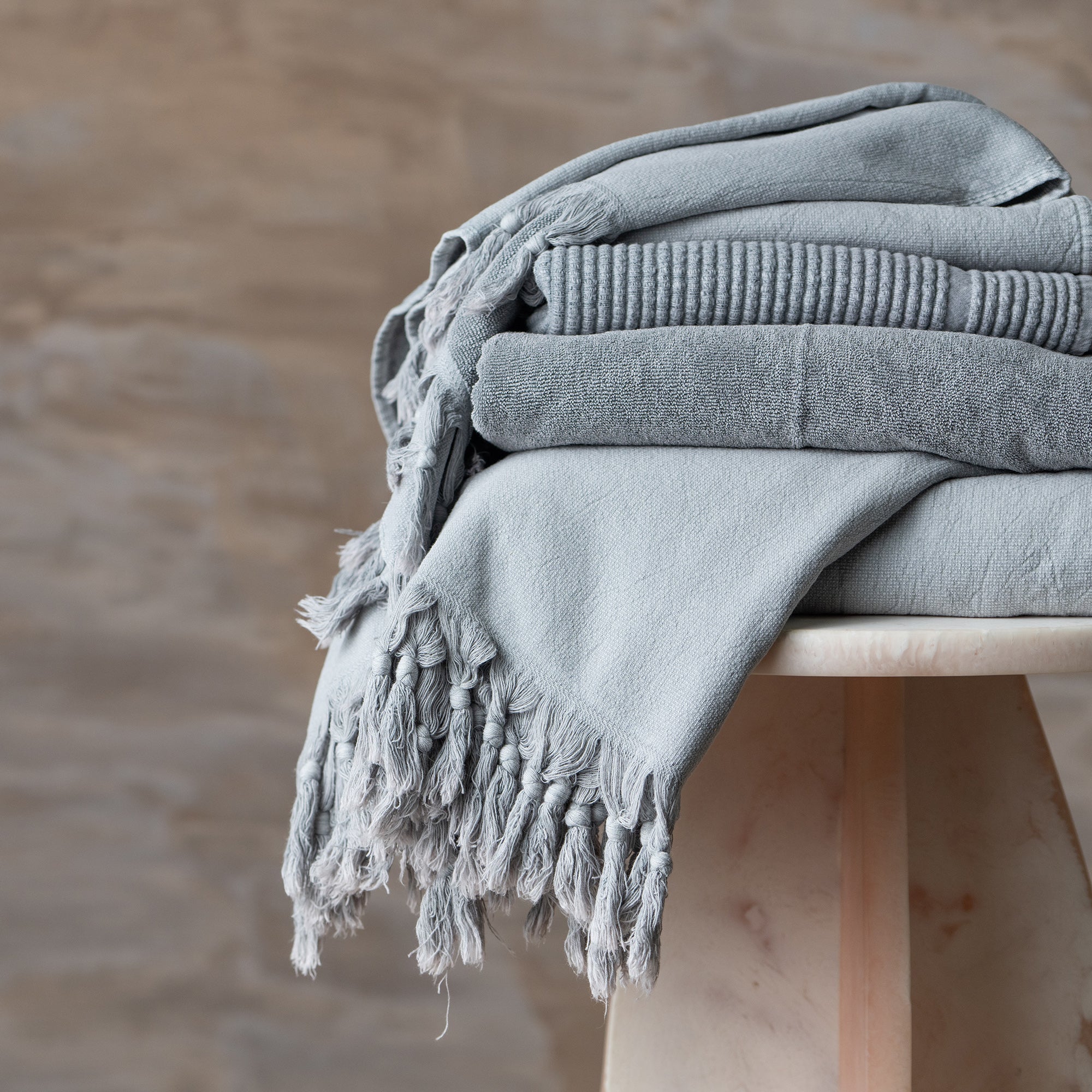 Vintage Wash Towel Collection | Pale Grey - - - Saardé - Saardé.