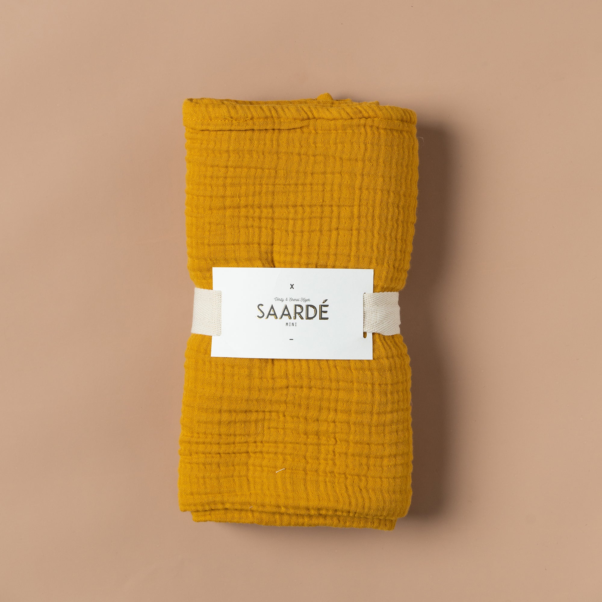 Enes Crinkle Baby Blanket | Turmeric - - - Saardé - Saardé.