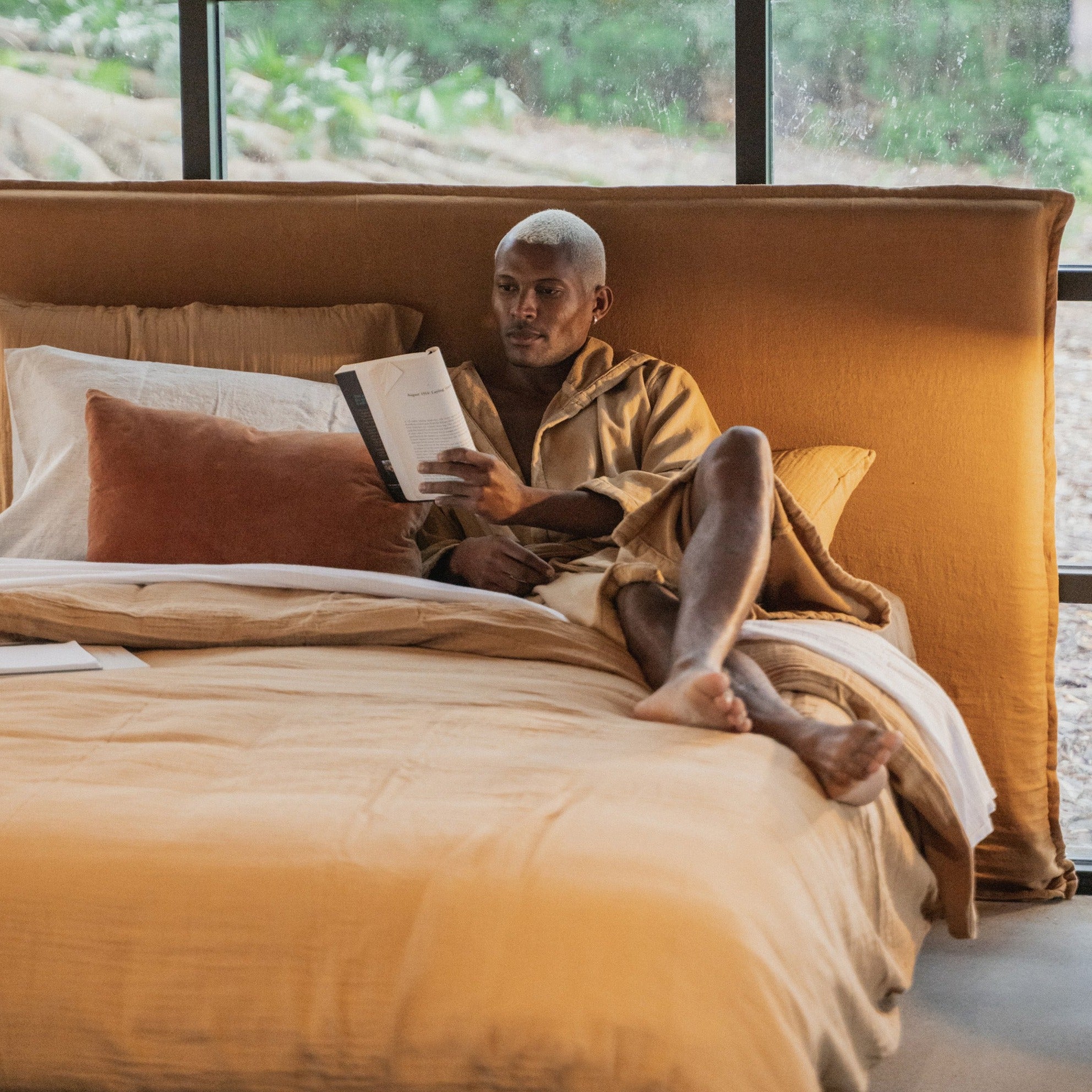 Sanctuary Linen Bed Head with Slipcover | Nutmeg - - - Saardé - Saardé.
