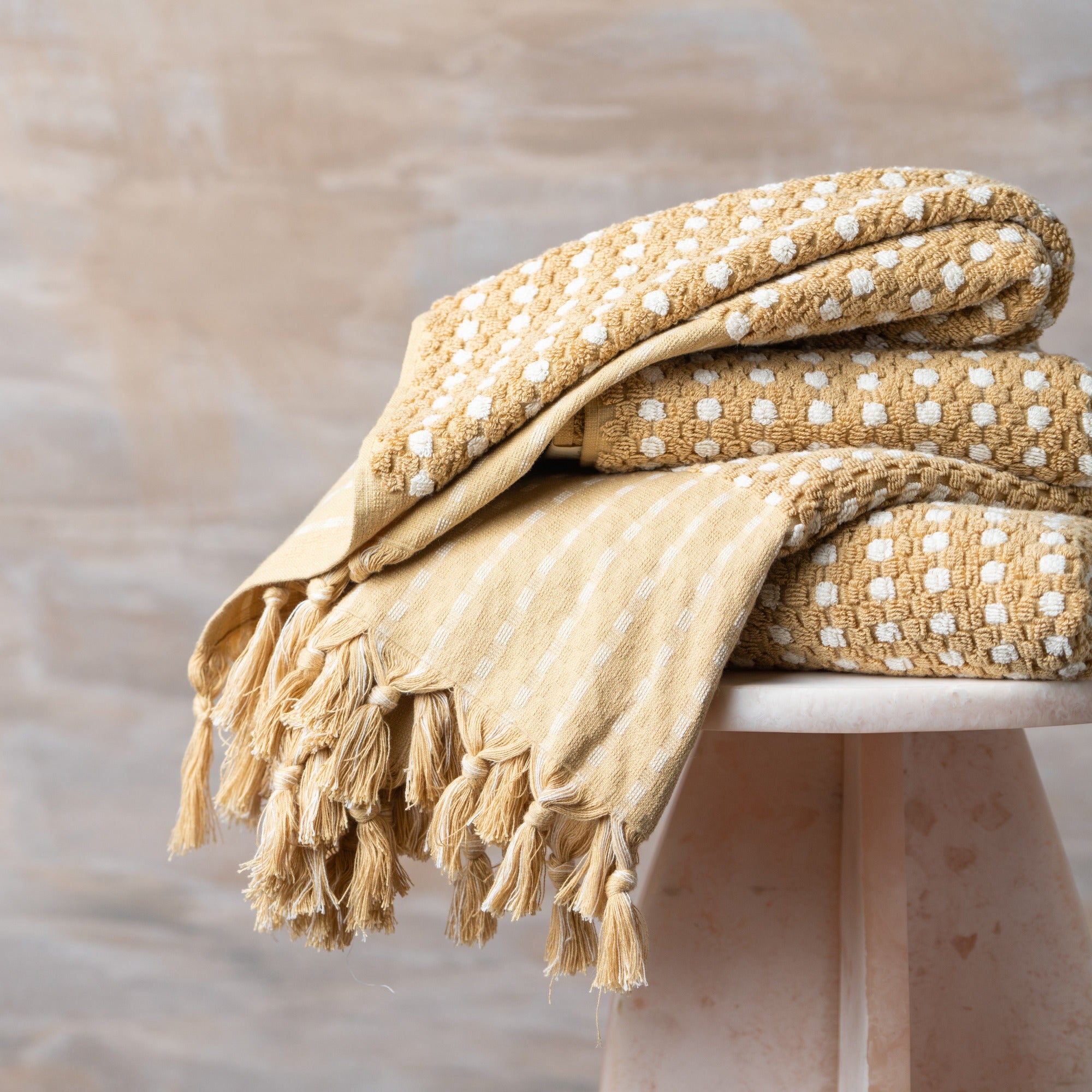 Chickpea Bath Sheet Collection - Nutmeg/Natural - - - Saardé - Saardé.