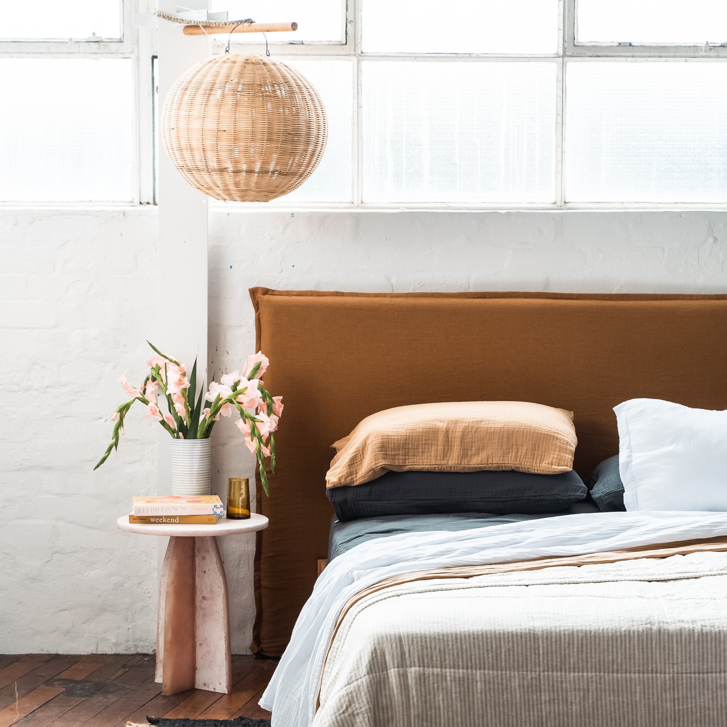 Sanctuary Linen Bed Head with Slipcover | Nutmeg - - - Saardé - Saardé.