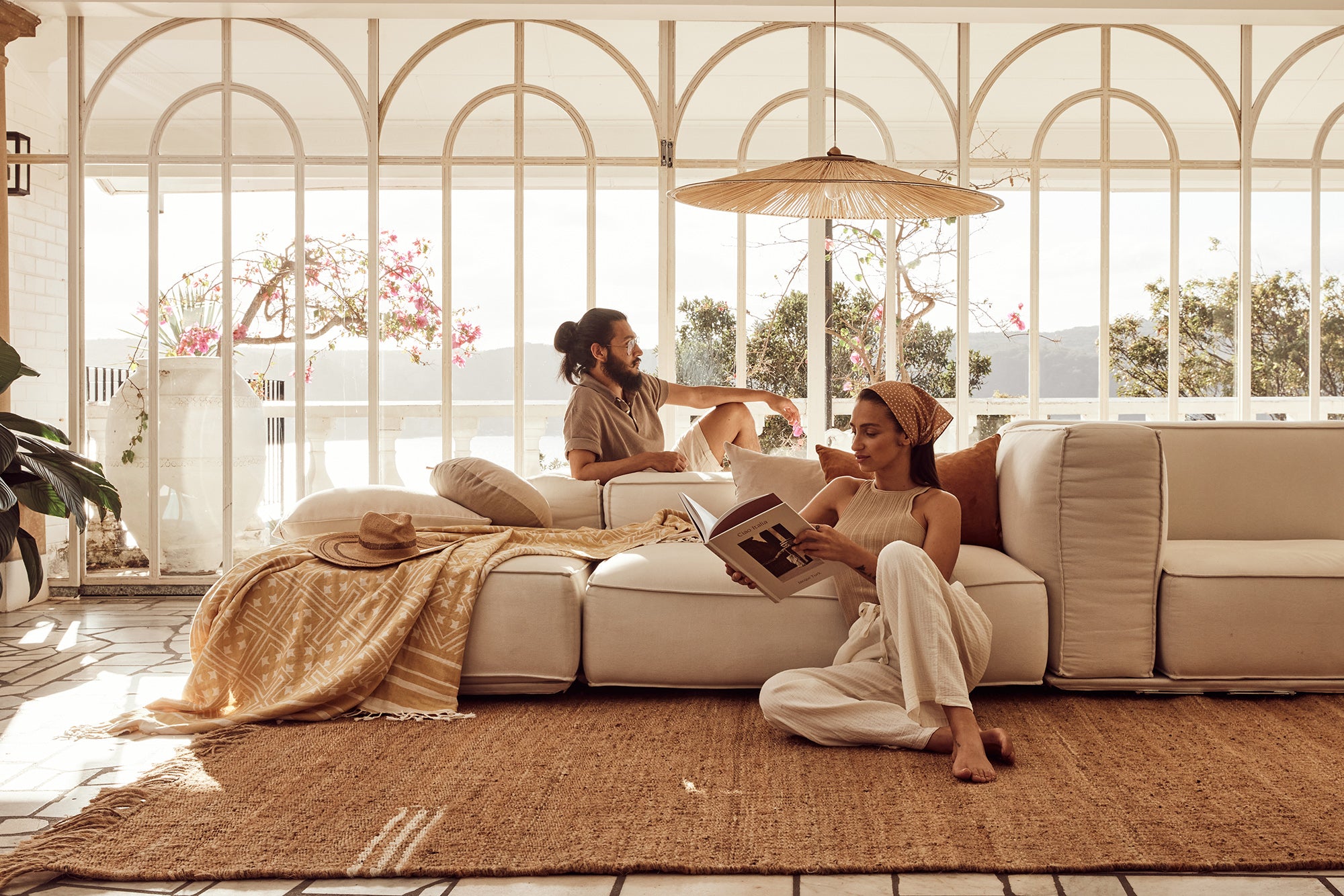 Amalfi Lounge Pants | Ivory - - - Saardé - Saardé.