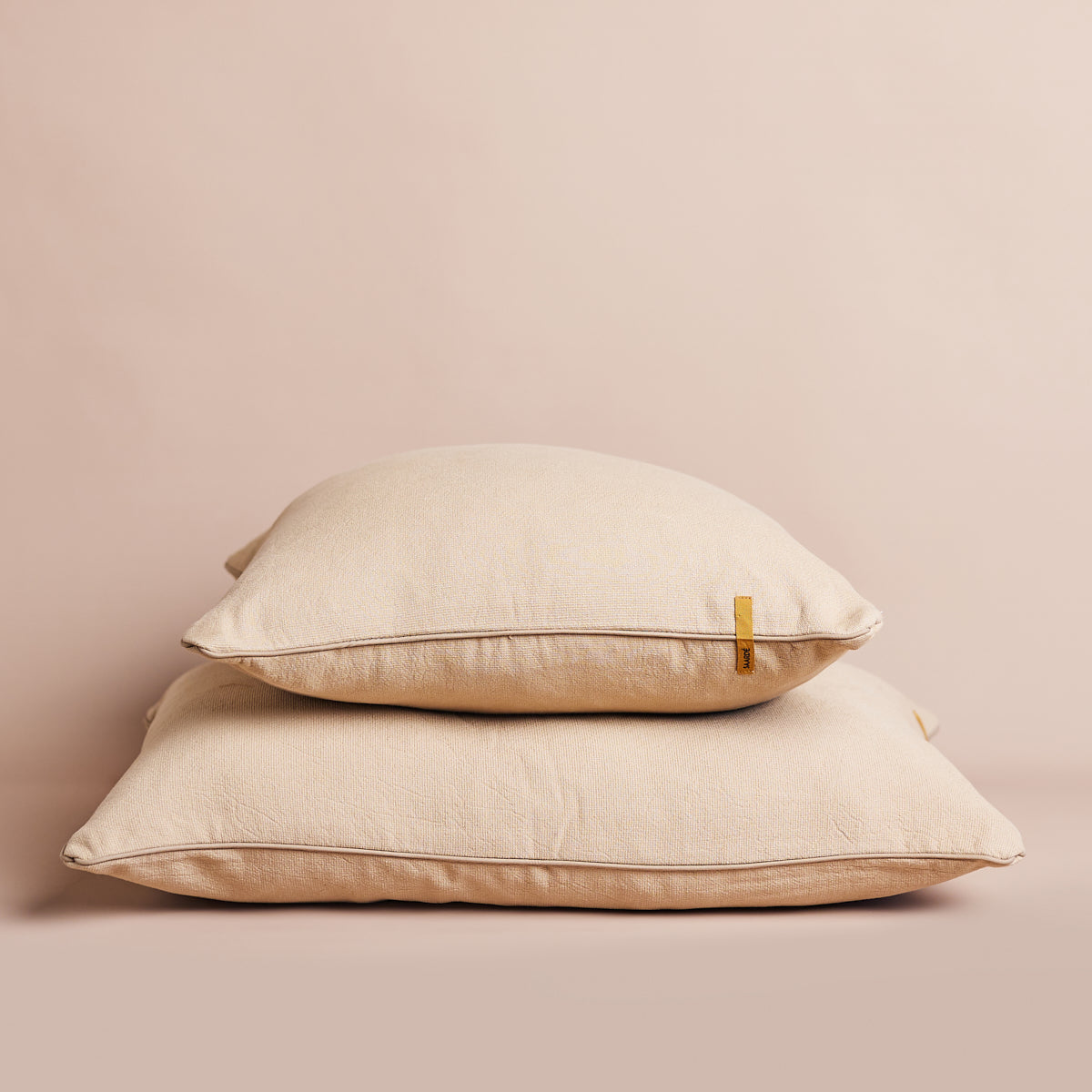 Vintage Wash Cushion | Nutmeg w Piping - Square | With Feather Insert - Square | With Feather Insert - Saarde - Saardé.