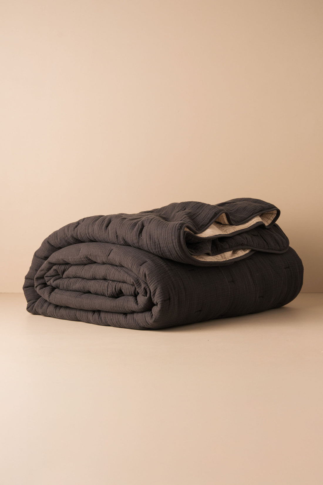 Enes Quilted Bed Cover | Charcoal