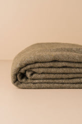 Merino Wool Throw | Olive/Grey - - - Saardé - Saardé.