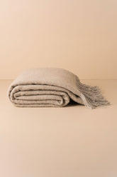Merino Wool Throw | Latte/Grey - - - Saardé - Saardé.