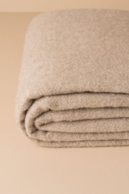 Merino Wool Throw | Latte/Grey - - - Saardé - Saardé.
