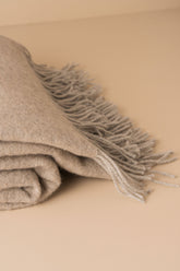 Merino Wool Throw | Latte/Grey - - - Saardé - Saardé.