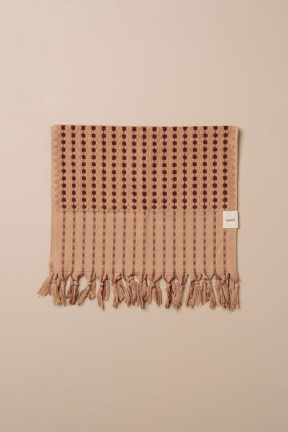 Chickpea Bath Sheet Bundle | Truffle/Burgundy