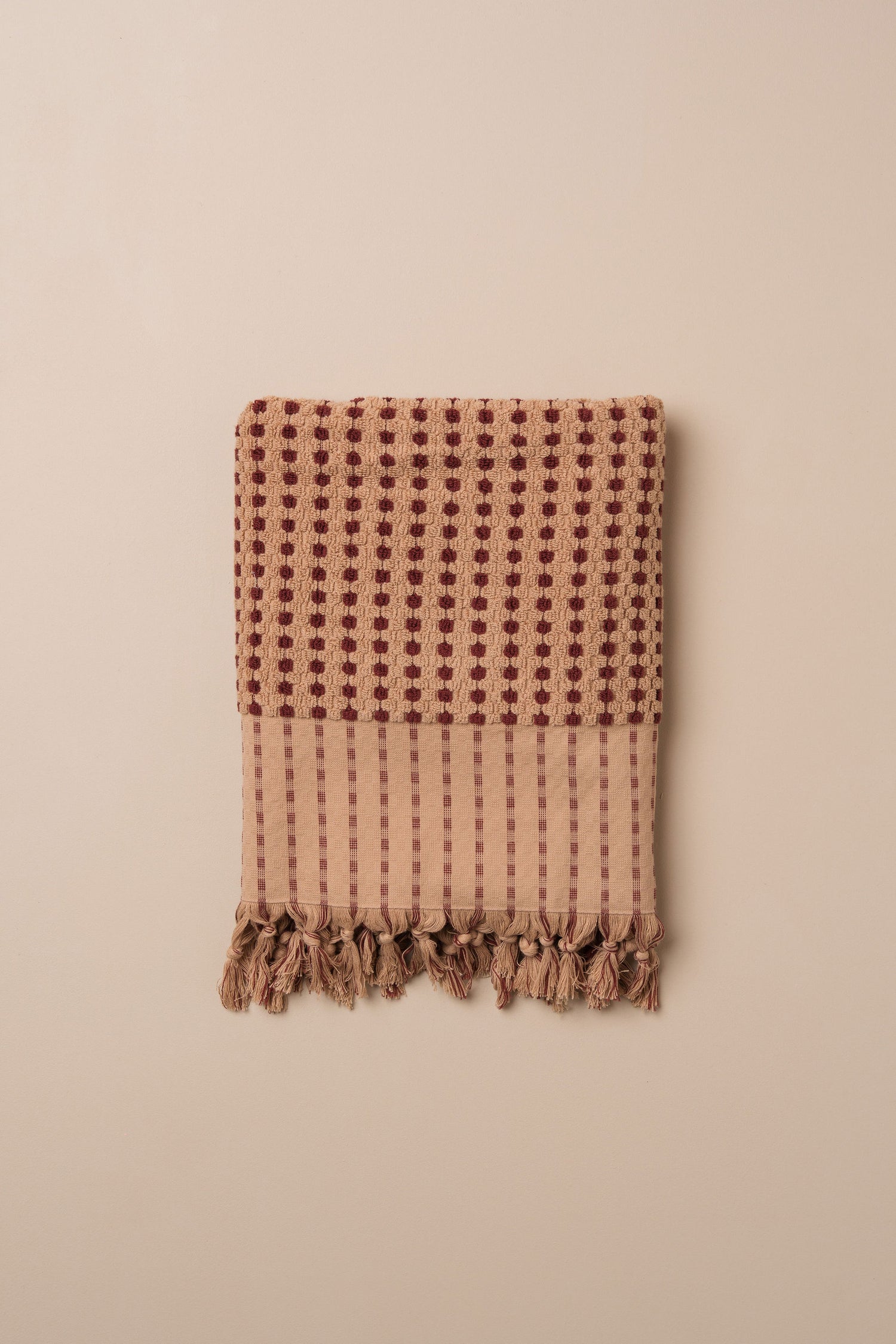 Chickpea Bath Sheet Bundle | Truffle/Burgundy