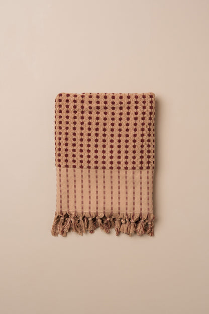 Chickpea Bath Sheet Bundle | Truffle/Burgundy