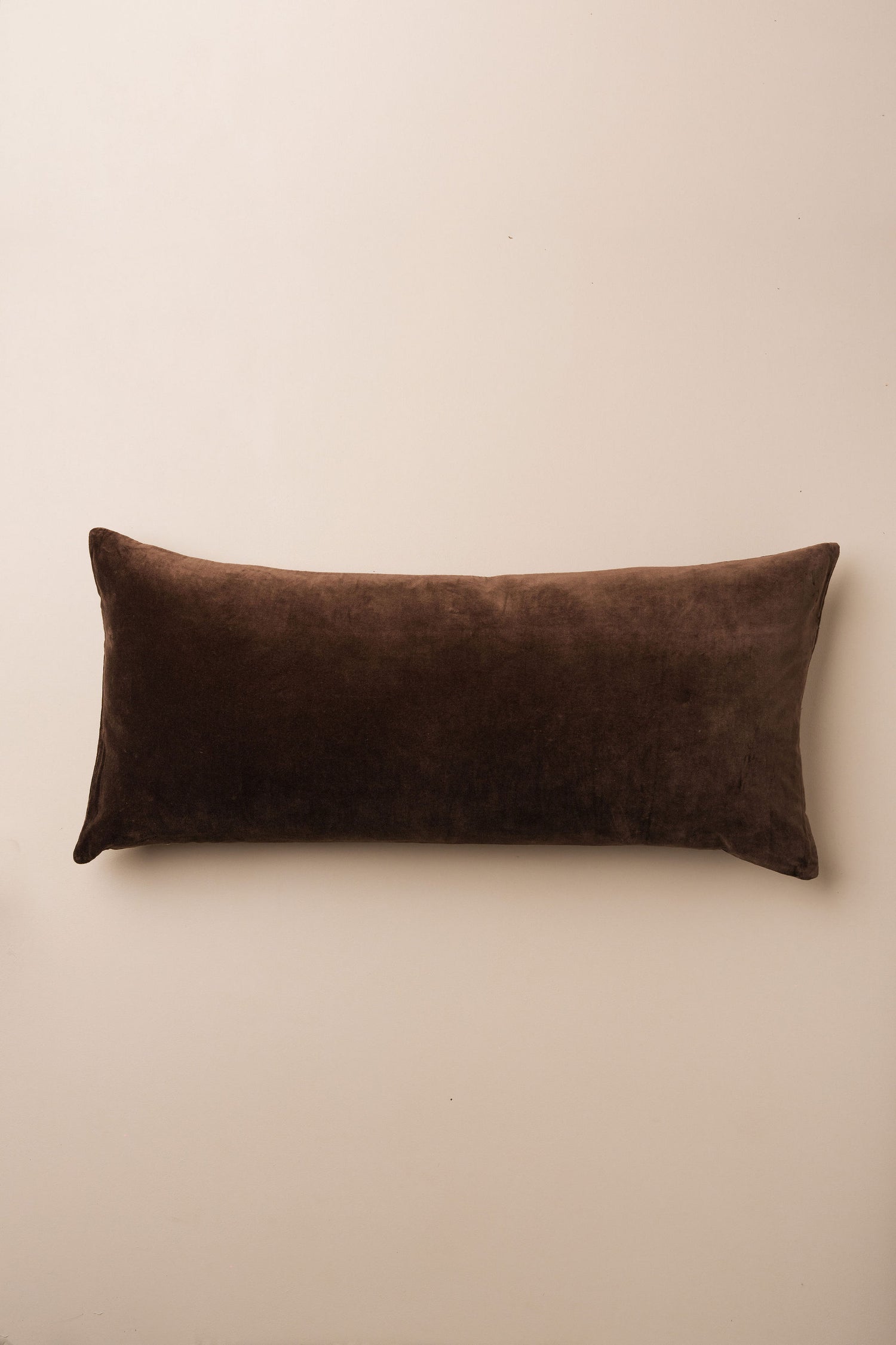 Velvet Bolster Cushion | No Fringe | Chocolate