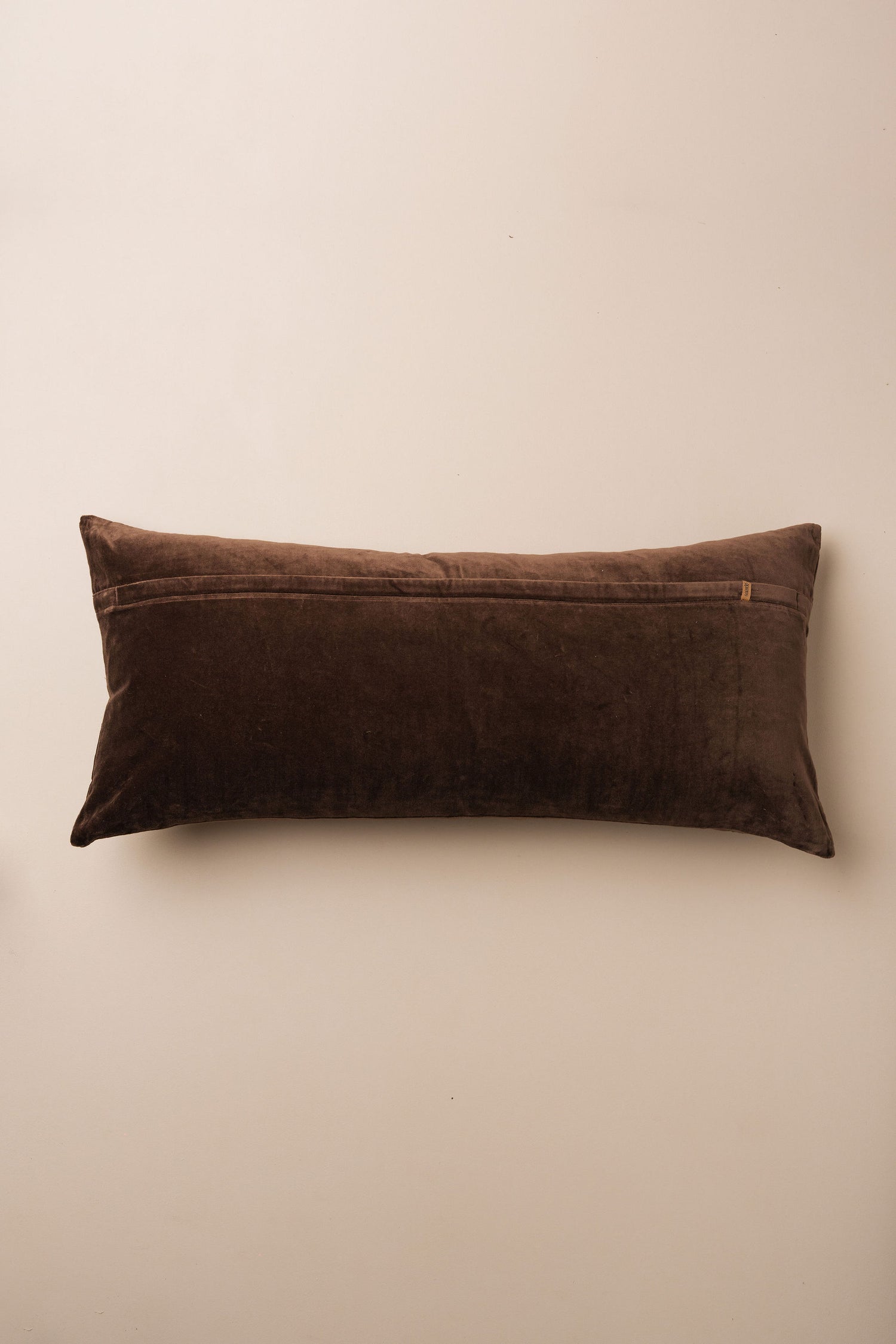 Velvet Bolster Cushion | No Fringe | Chocolate