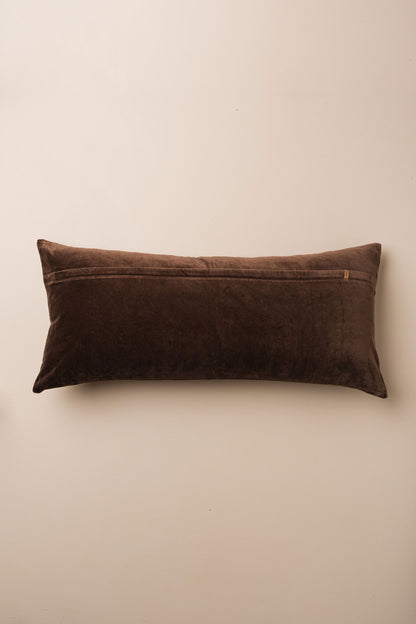 Velvet Bolster Cushion | No Fringe | Chocolate