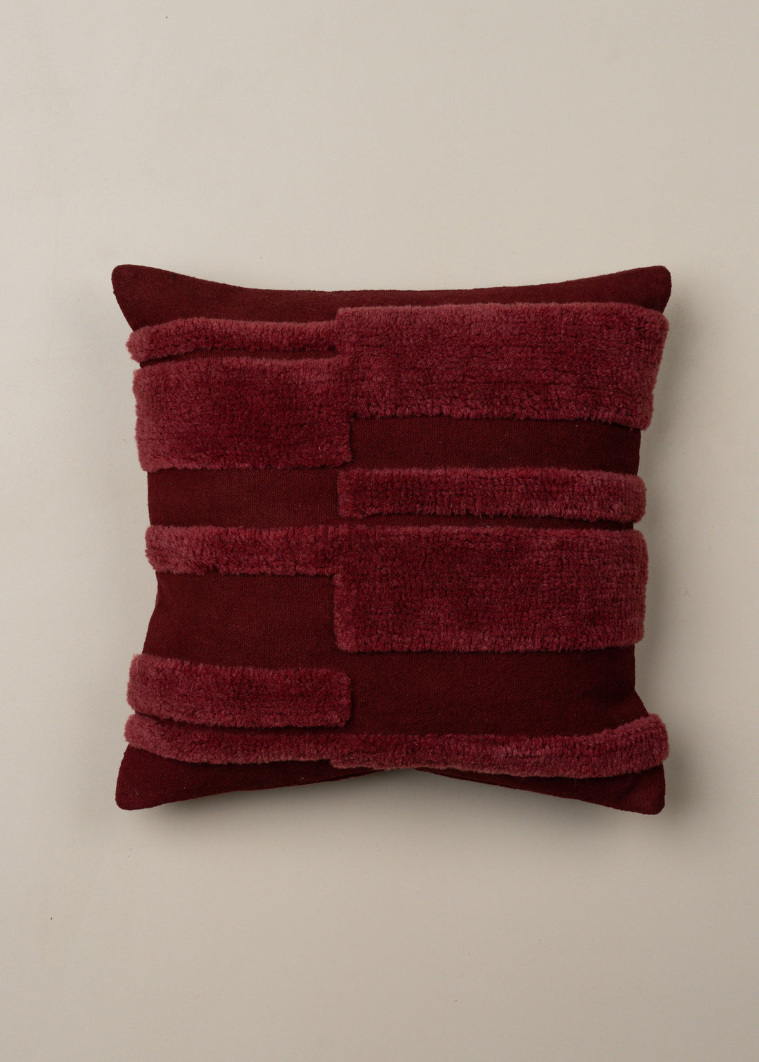 Abstract Square Cushion | Burgundy - - - Saardé - Saardé.