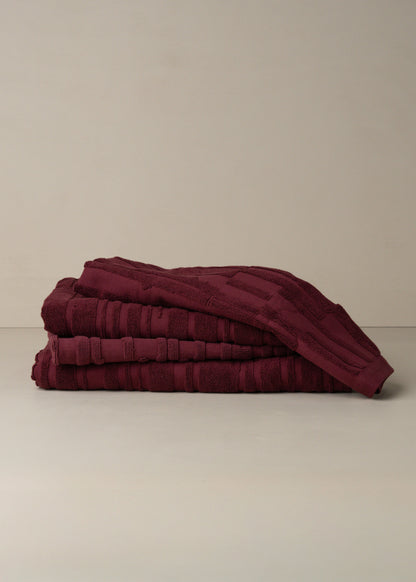 Architectural Towel Bundle | Burgundy - - - Saardé - Saardé.