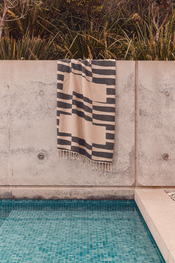 Trussardi Beachwear Black Cotton Men Beach Towel