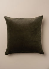 Linen/Velvet Cushion | Dark Olive - Square - Square - Saardé - Saardé.