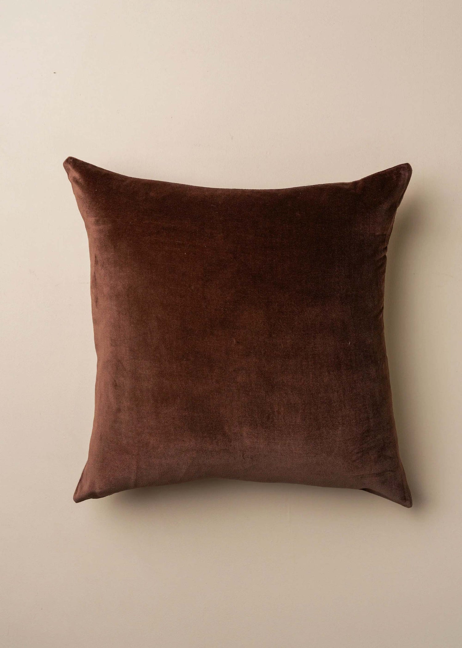 Linen/Velvet Cushion | Chocolate - - - Saardé - Saardé.