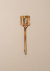 Olive Wood | Angular Slotted Spatula - - - Saardé - Saardé.