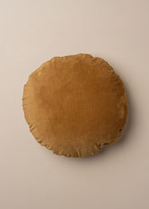 Linen/Velvet Round Cushion | Nutmeg -  -  - Saardé - Saardé.