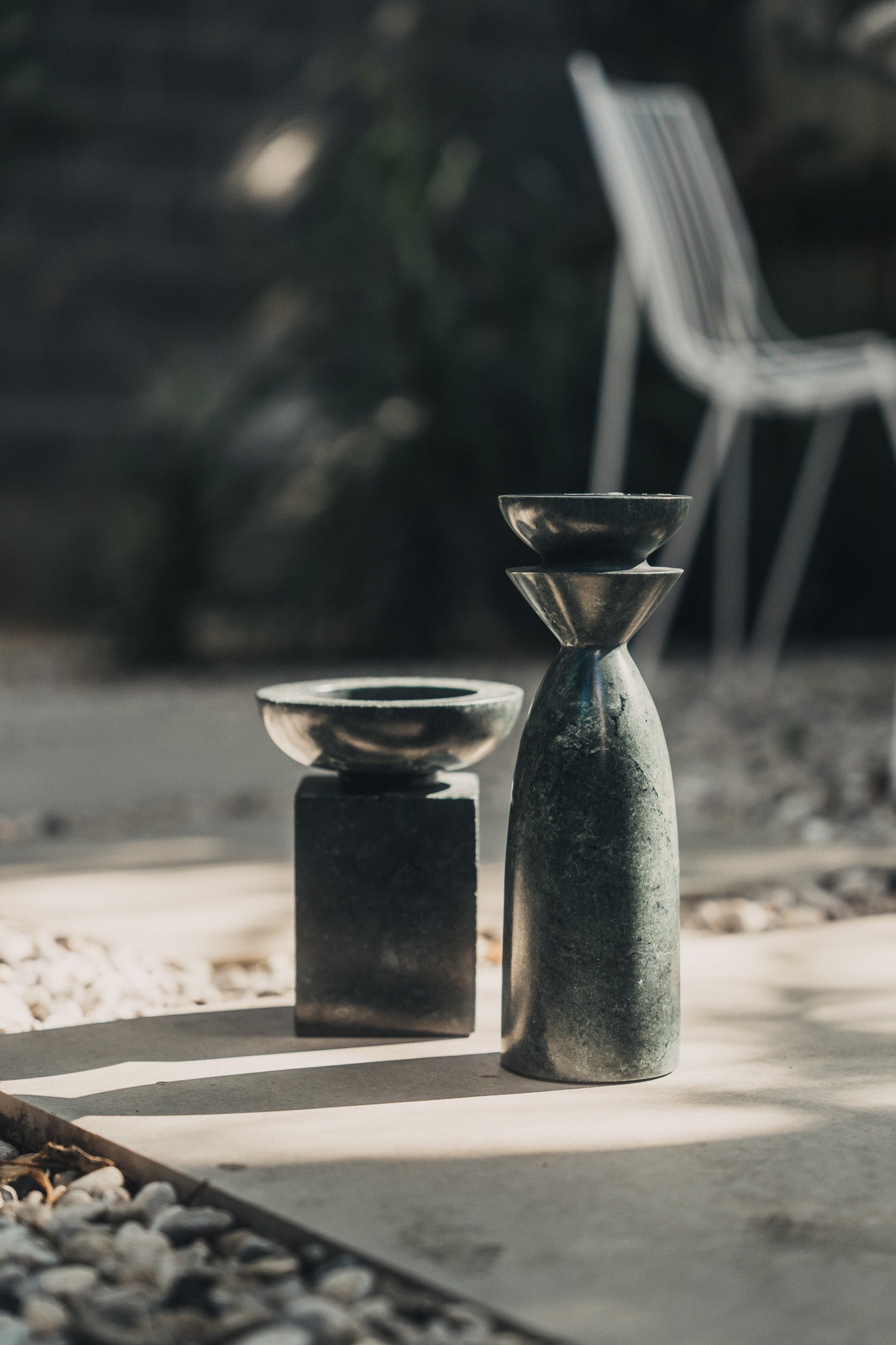 Opus Small Marble Candle Holder | Green - - - Saardé - Saardé.