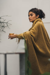 Merino Wool Throw | Mustard - - - Saardé - Saardé.