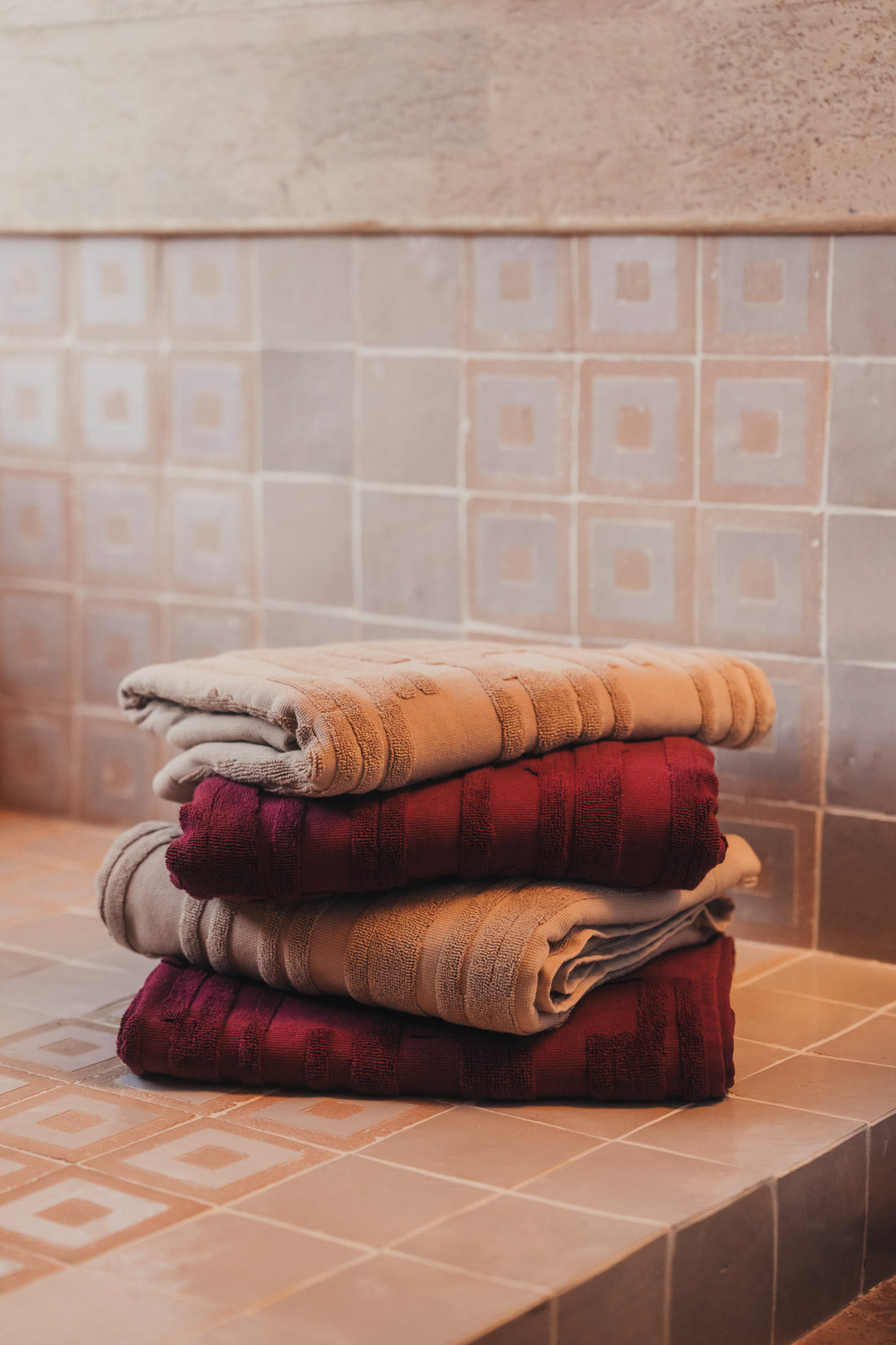 Architectural Towel Collection | Burgundy - - - Saardé - Saardé.