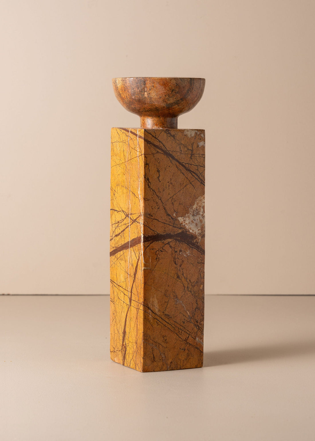 Opus Large Marble Candle Holder | Earth - - - Saardé - Saardé.