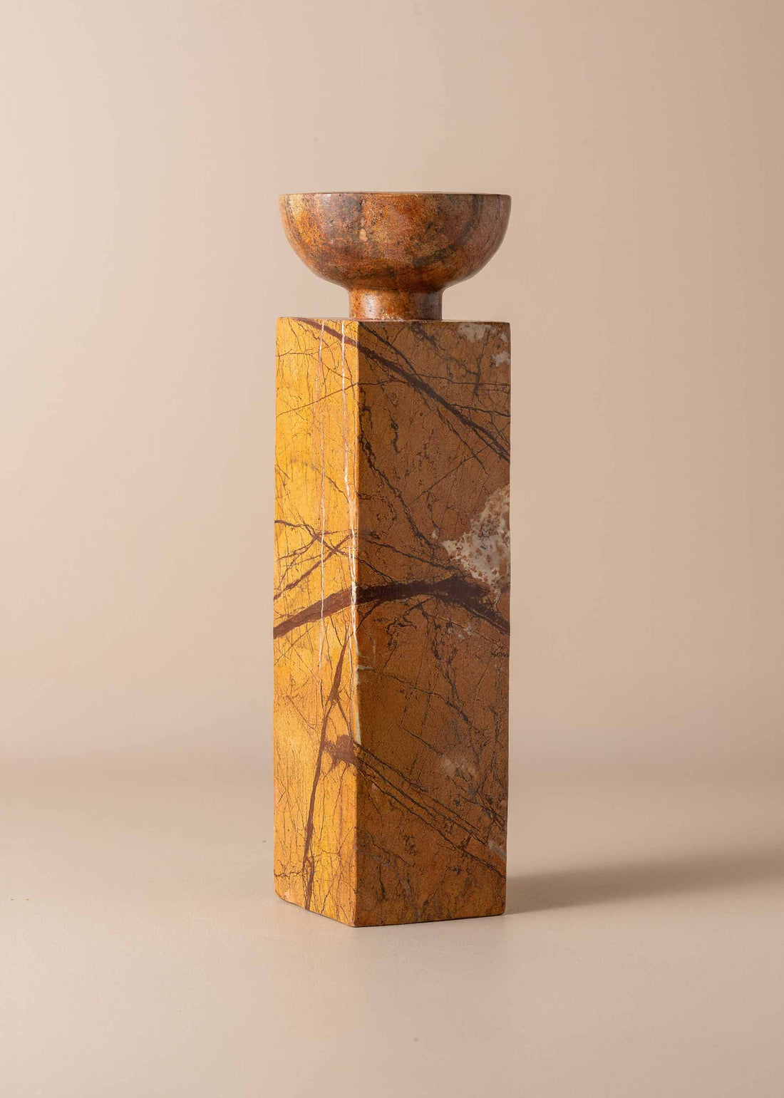 Opus Large Marble Candle Holder | Earth - - - Saardé - Saardé.
