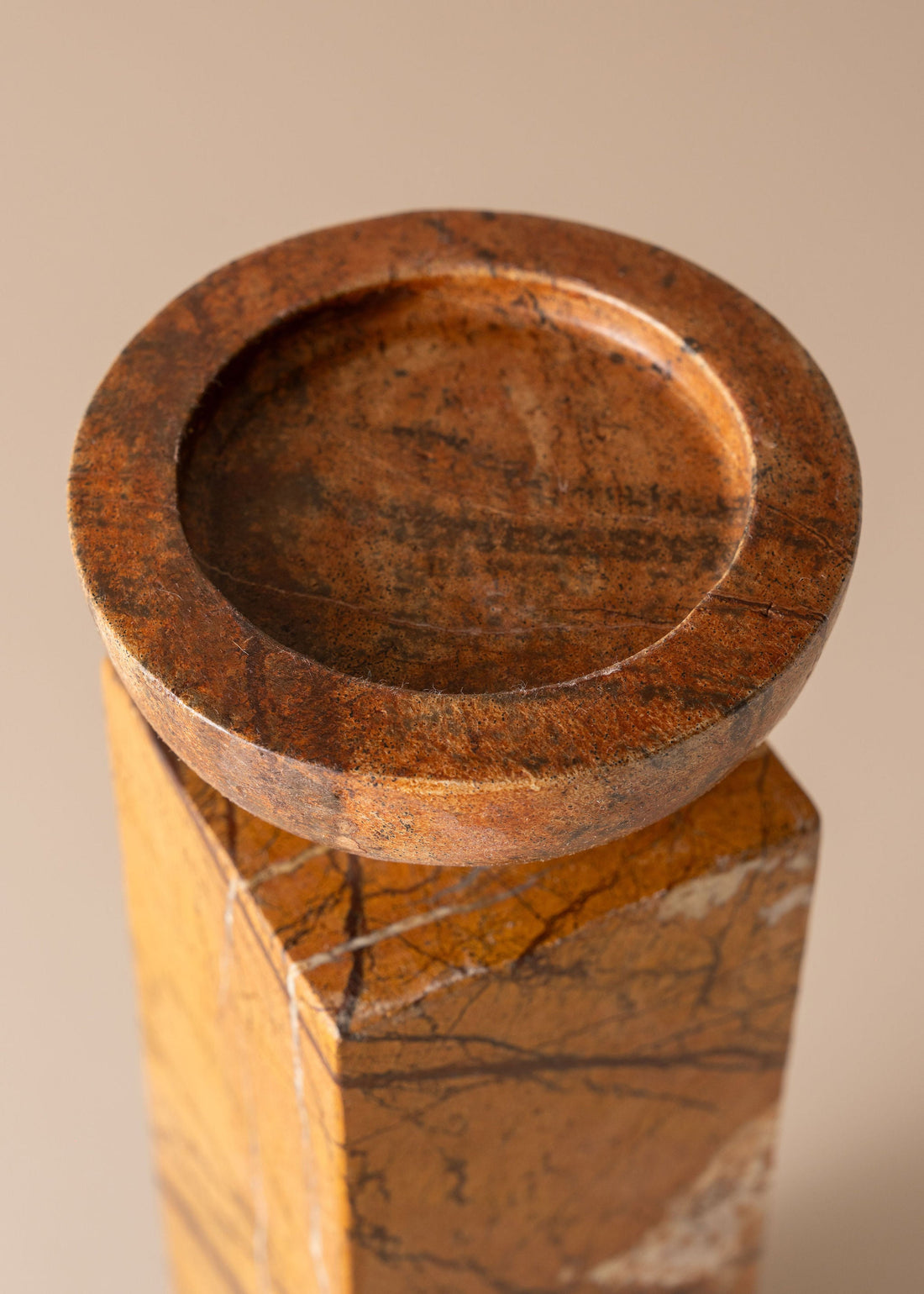 Opus Large Marble Candle Holder | Earth - - - Saardé - Saardé.