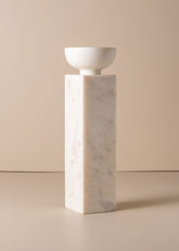 Opus Large Marble Candle Holder | White - - - Saardé - Saardé.