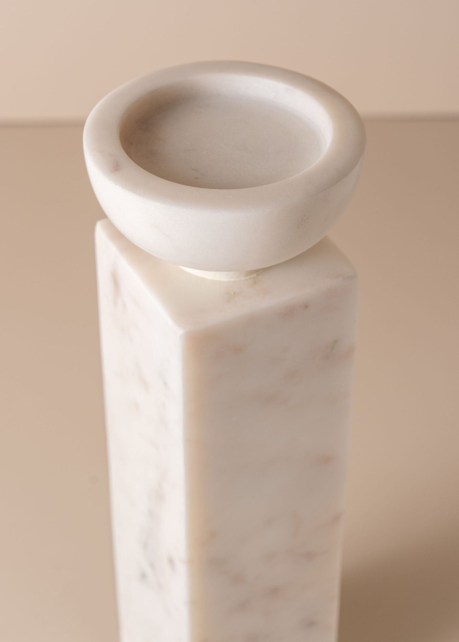 Opus Large Marble Candle Holder | White - - - Saardé - Saardé.