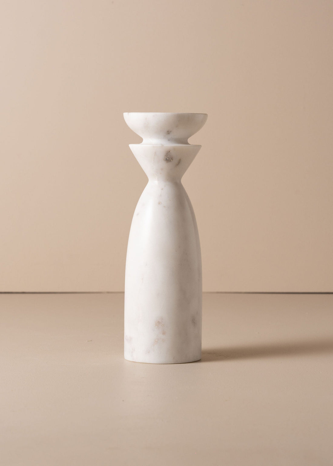 Opus Medium Marble Candle Holder | White - - - Saardé - Saardé.