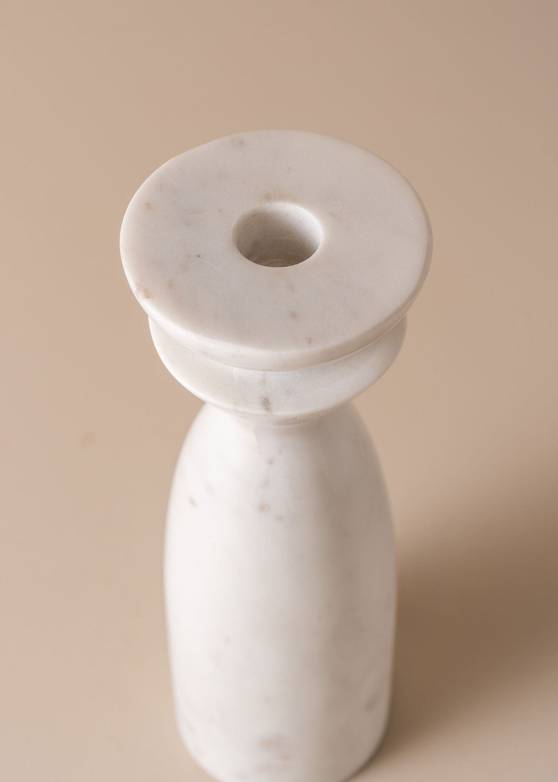 Opus Medium Marble Candle Holder | White - - - Saardé - Saardé.