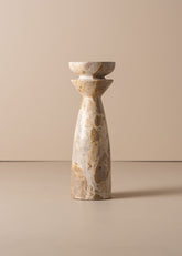 Opus Medium Marble Candle Holder | Nougat - - - Saardé - Saardé.